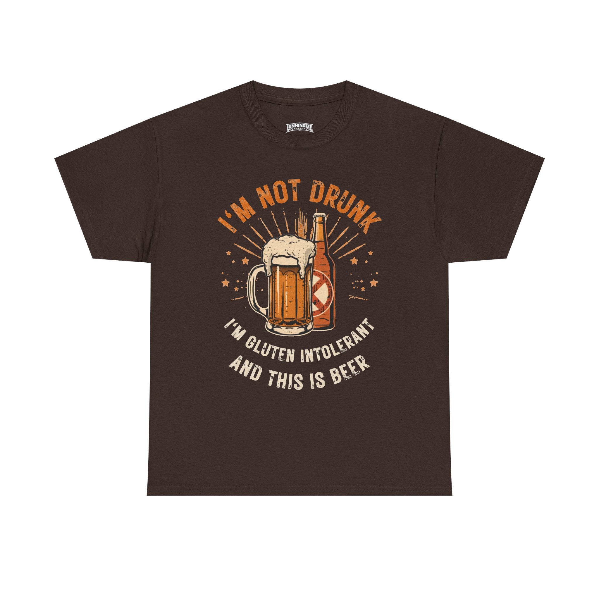 I'm Not Drunk I'm Gluten Intolerant This Is Beer T-Shirt | Beer Mug & Bottle Design