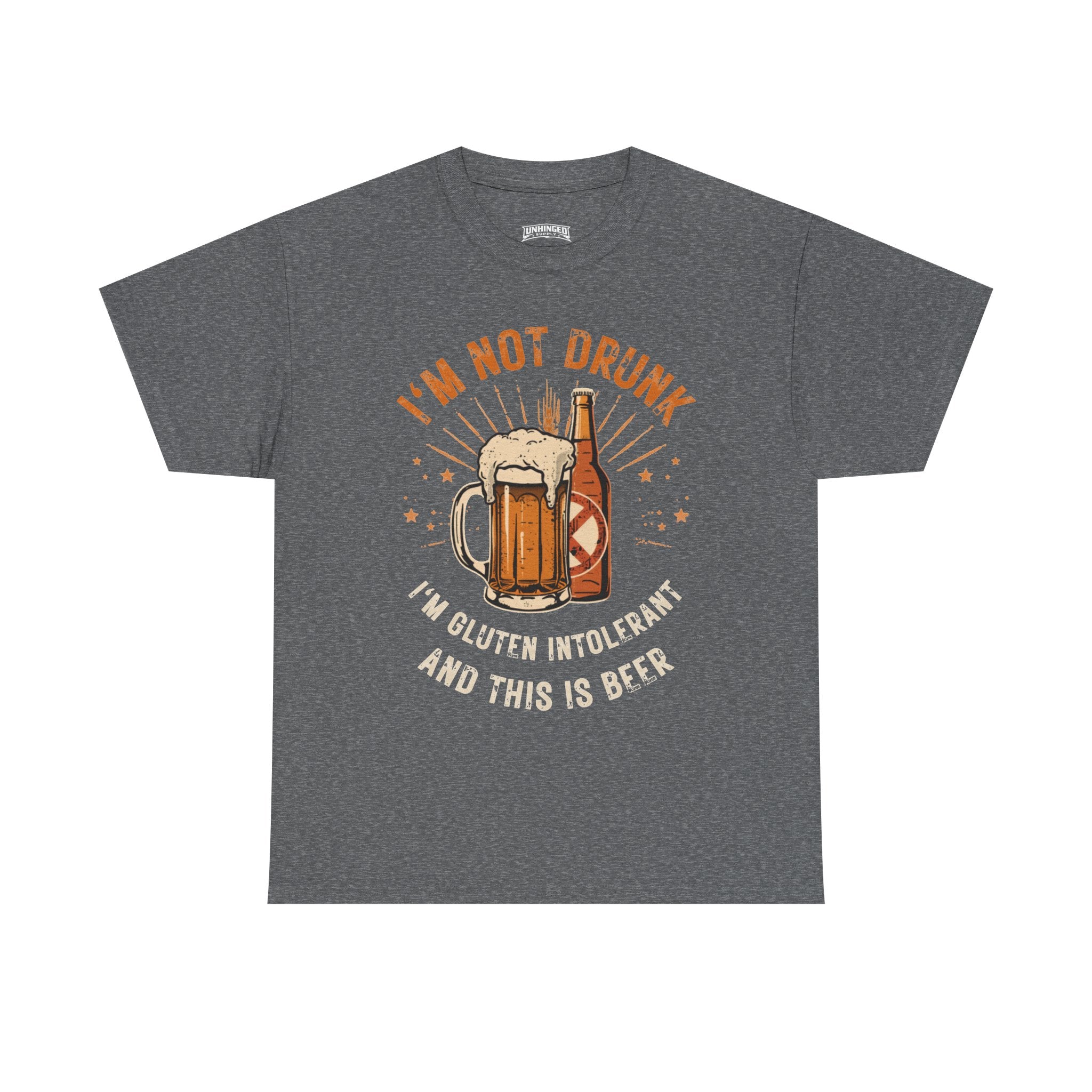 I'm Not Drunk I'm Gluten Intolerant This Is Beer T-Shirt | Beer Mug & Bottle Design